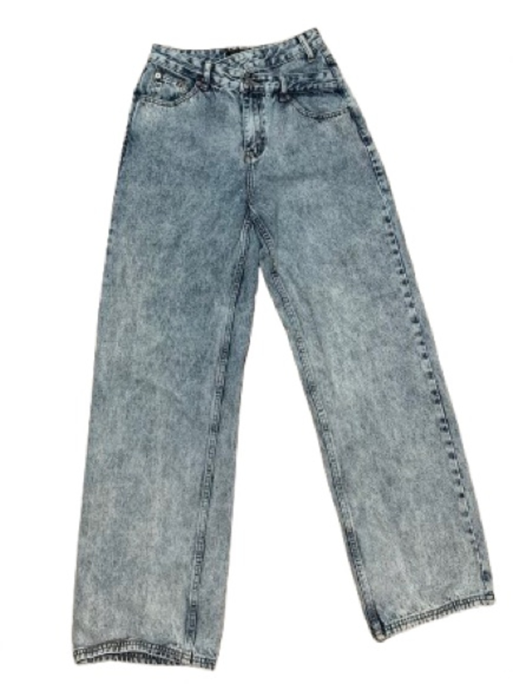White Fox Boutique Acid Wash High Rise Straight Leg Jeans Size M